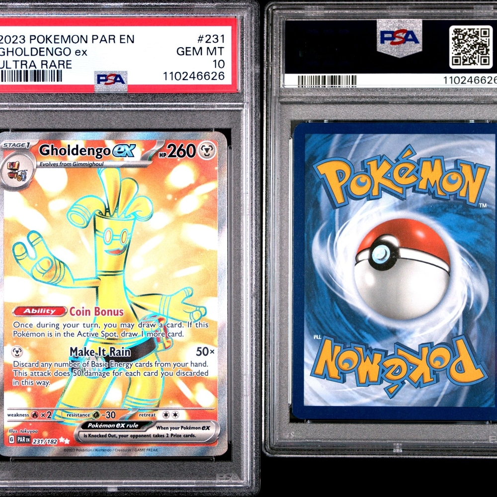 Gholdengo EX Ultra Rare Pokémon Card Graded Psq 10